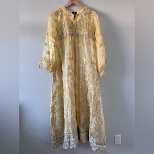 Butter Yellow Embroidered Dress